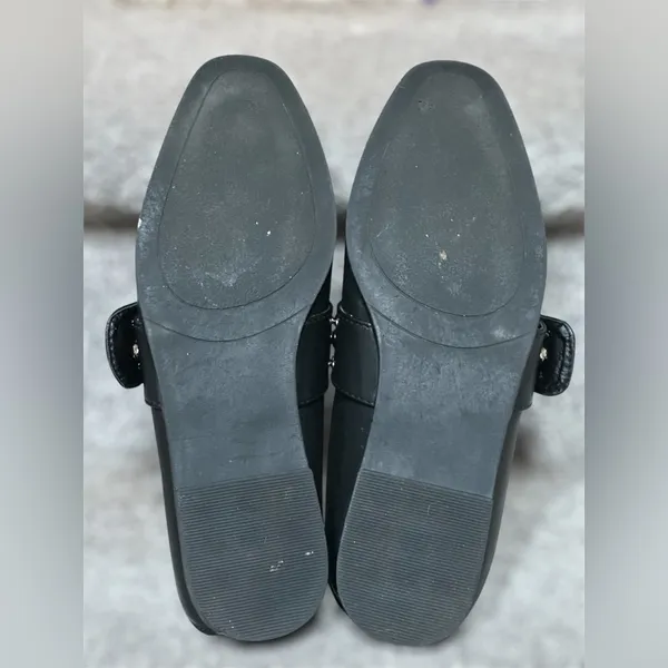 Preppy Vintage Havana Black Leather Maureen Studded‎ Buckle Loafers Women 6.5 - Image 9