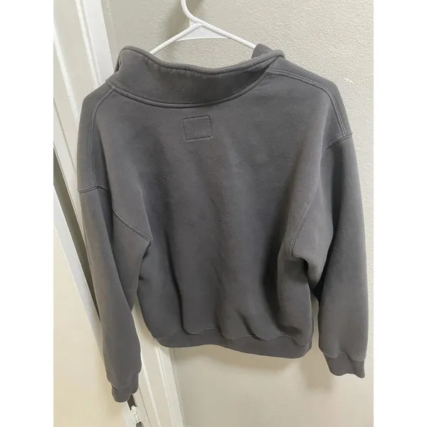 Abercrombie & Fitch Soft Max 1/4 Zip Sweatshirt S Grey - Image 3