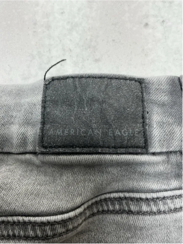 Womans Excellent American Eagle Curve Jegging Distressed Stretch Gray Jeans 10 - Image 8
