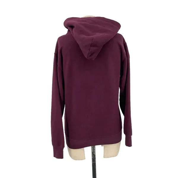 Aritzia Tna Cozy Fleece Perfect‎ Hoodie Sweatshirt Pullover Dark Purple Size XXS - Image 6