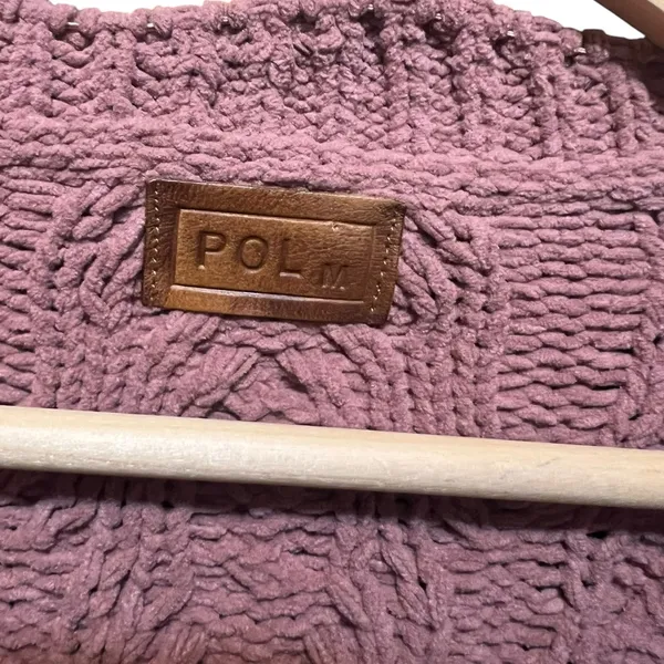POL Rose Cable Knit‎ Chunky Shark Bite Hem Boxy Sweater Size Medium - Image 6