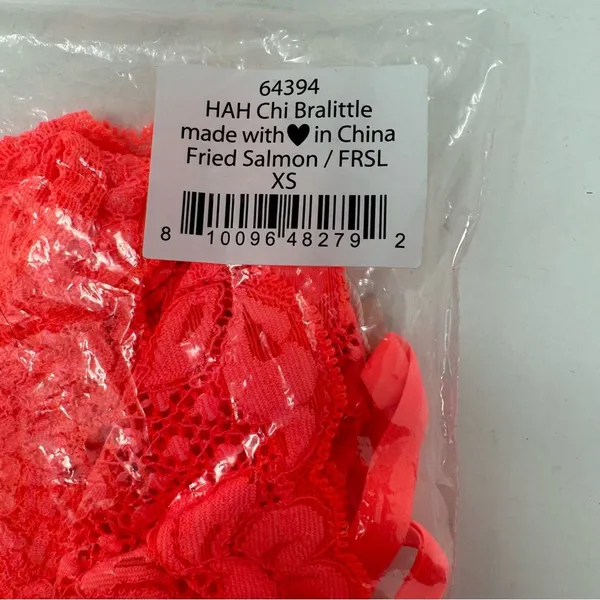 We Are HAH Chi‎ Bralette Fried Salmon Pink Floral Lace Sheer Adjustable XS NEW - Image 15