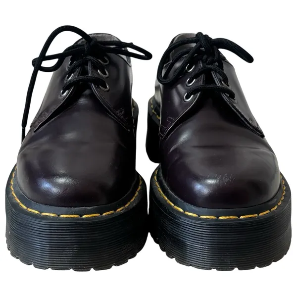 Dr Martens Patent Leather Quad Lace Up‎ 1461 Burgundy Punk Grunge Capsule 7 - Image 4