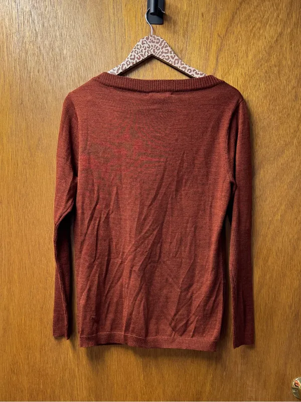 Smartwool Front Range Merino Wool Knit Sweater Cinnamon Heather Large NEW READ - Image 14