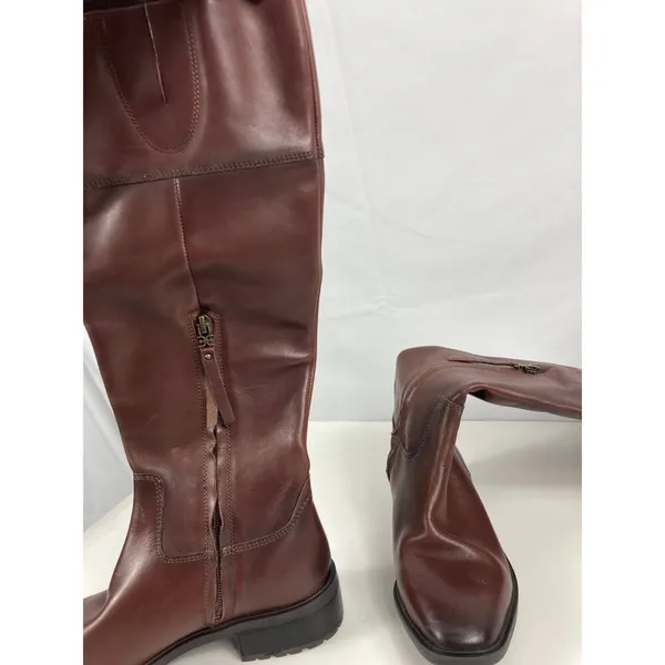 Sam Edelman Knee High Drina Leather Riding Boot Dark Terazzo Brown Size 5.5 - Image 5