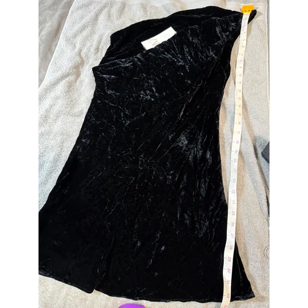 NWT Zara Black Velvet‎ One Shoulder Mini Dress Asymmetrical SZ Small Formal Chic - Image 4