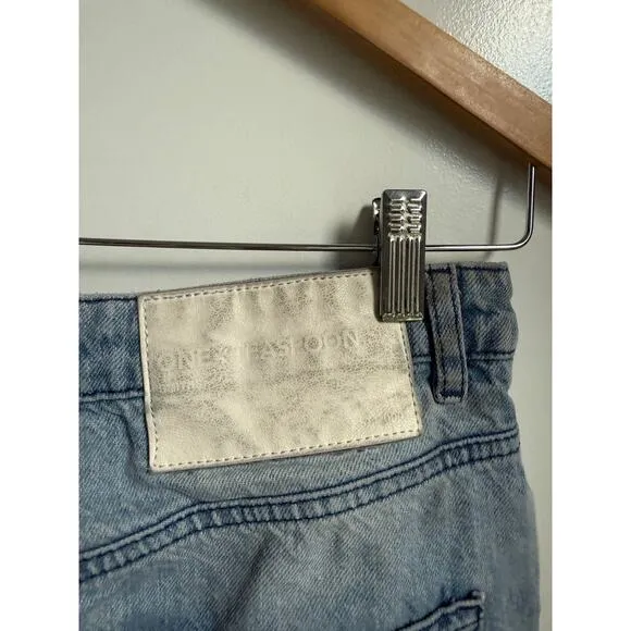 One Teaspoon Womens Smiths Low‎ Waist Wide Leg Denim Jeans Slouchy Multi Pocket - Image 10
