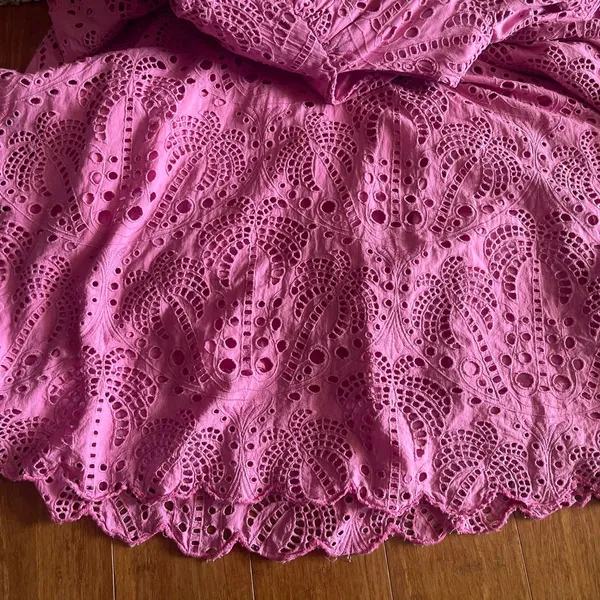 Farm Rio Scalloped Palm Eyelet Cutout Dress - Image 5