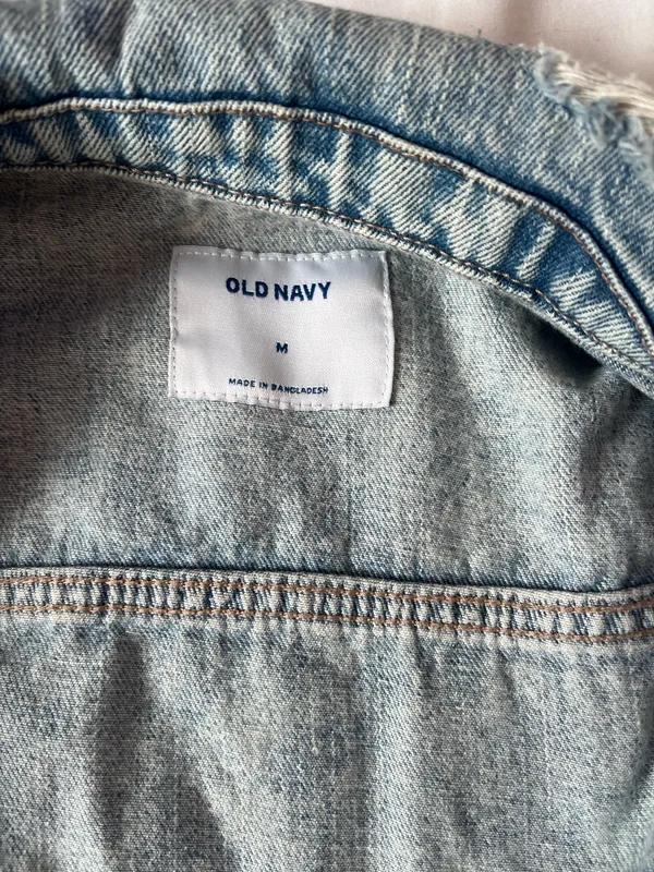 Old Navy Distressed Acid Washed Jean Jacket - Image 3