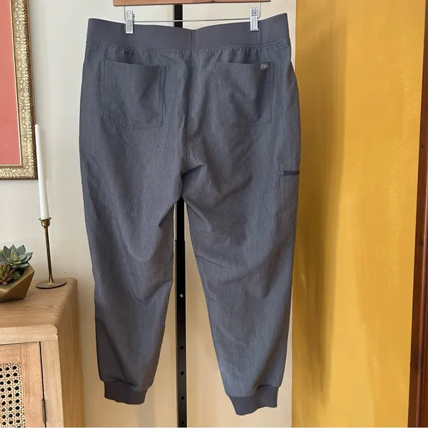 Figs Zamora Joggers Scrub Pants Technical Collection‎ Gray Teal Drawstring XLP - Image 4