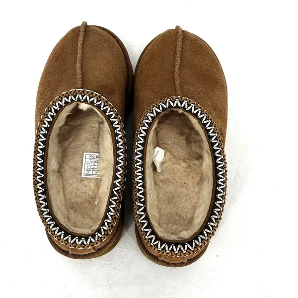 UGG Tasman Slippers Chestnut Brown Suede Shearling Mule Women's Size 6 Shoes - Image 4