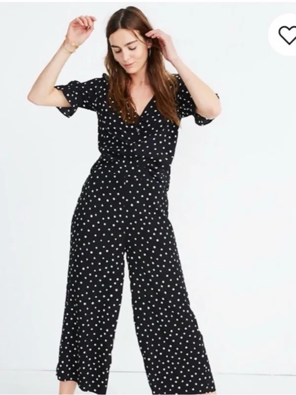 Madewell Hudson Black Polka Dot Cropped Ankle Pants XS - Image 3