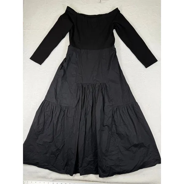 Tuckernuck Womens Black Off the Shoulder Long Sleeve Tiered Maxi Dress Size M - Image 13