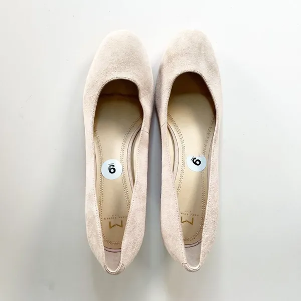 Marc Fisher Wiley Pink Suede Leather Block Kitten Pumps Heels Shoe 9 Women NWOT - Image 4