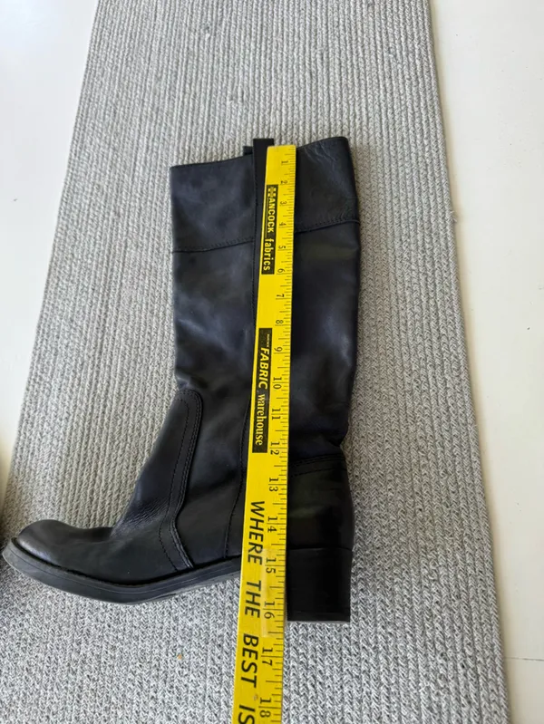 Lucky Brand Black Leather Knee High Riding Boots Sz 8 - Image 4