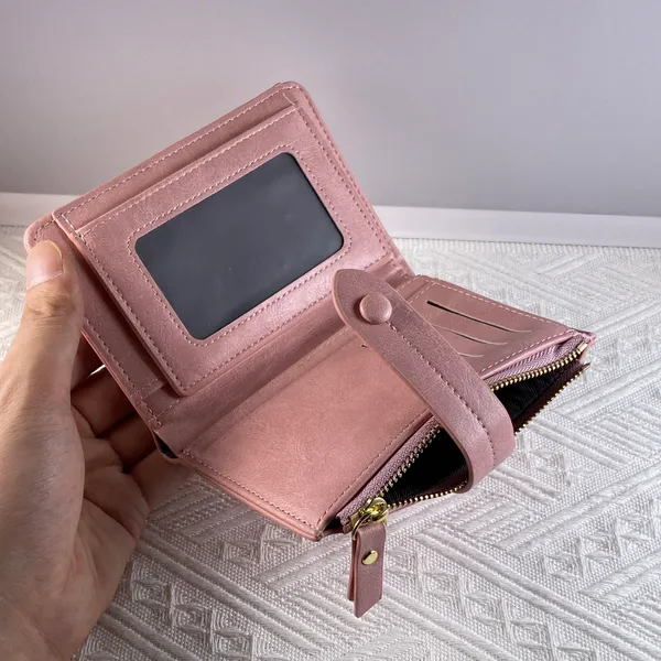 Wallet for Women,Trifold Snap Closure Wallet,Credit Card Holder Coin Purse - Image 4
