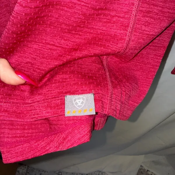 Ariat Rebar Evolution 1/2 Zip Top Womens M Pink Space Dye Long Sleeve Equestrian - Image 10