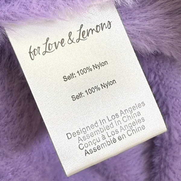 For Love‎ & Lemons Purple Fuzzy Daisy One Shoulder Mini Dress Small KSP23D101 - Image 6