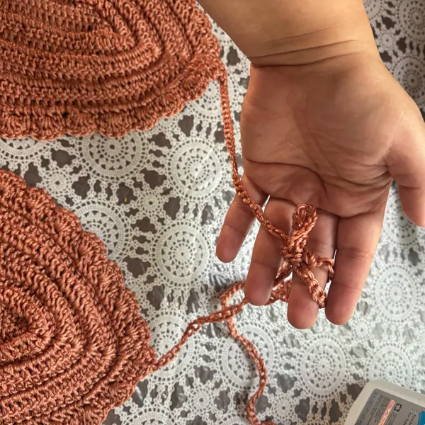 Women’s Handmade Crochet Bikini Top terracota - Image 4