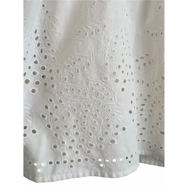Vintage Ralph By Ralph Lauren White Eyelet Prairie Skirt Size 6 Coquette Cotton - Image 2