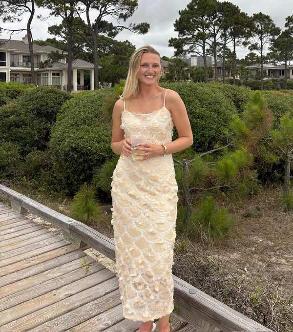White Shell Sequin Dress - Image 3