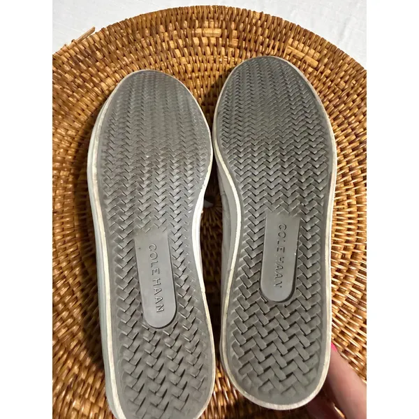 Cole Haan Womens Metallic Silver Leather Penny Loafers D44641 Size 7.5B - Image 7