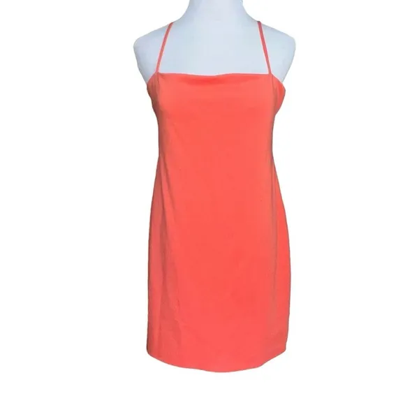Lovers + Friends Olsen Mini Dress Coral Women Size Large Lined Sleeveless New‎ - Image 3