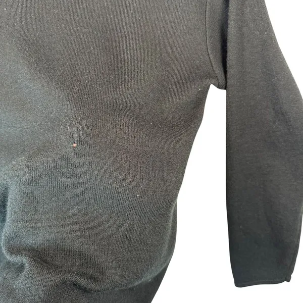 Daniel La Torre Italy Black Wool Blend Mock Neck Sweater‎ Button Shoulder Size S - Image 6