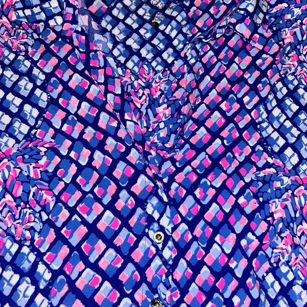 Lilly Pulitzer blue & pink pineapple print dress size Large - Image 6