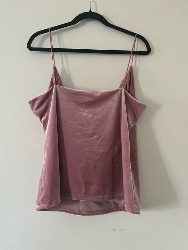 Banana Republic Pink Velvet Cowl Neck Blouse XL Balletcore Romantic Minimalist - Image 6
