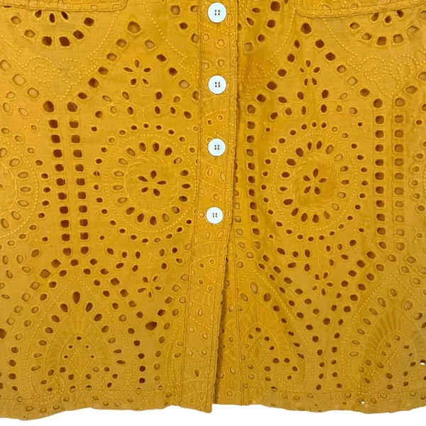 NWT Tracy Reese x Anthropologie Sunshine Eyelet Pencil Skirt Button‎ Front Sz 14 - Image 8