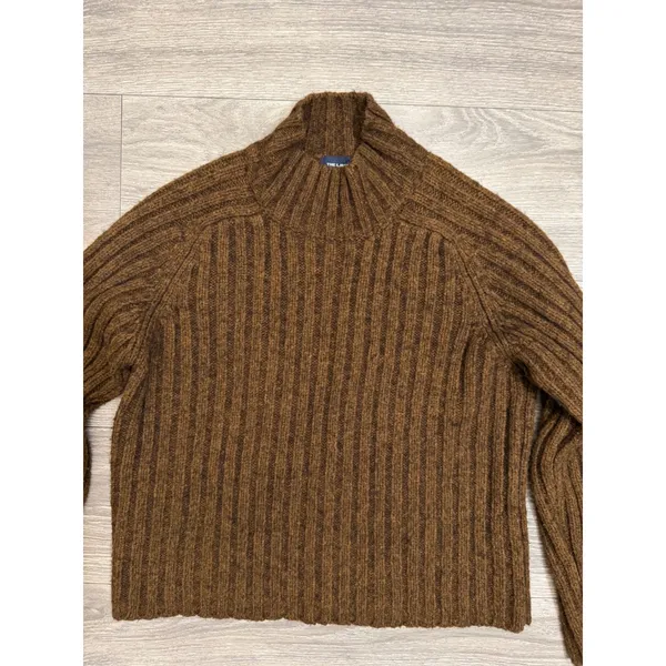 The Limited America Brown Ribbed Wool Blend Katherine Sweater M Mock Neck Fall - Image 12