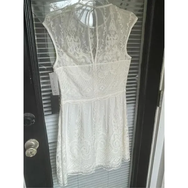 NWT Dolce Vita Kloey Silk Embroidery Dress Ivory Sz S. Formal Bridal cocktail - Image 7