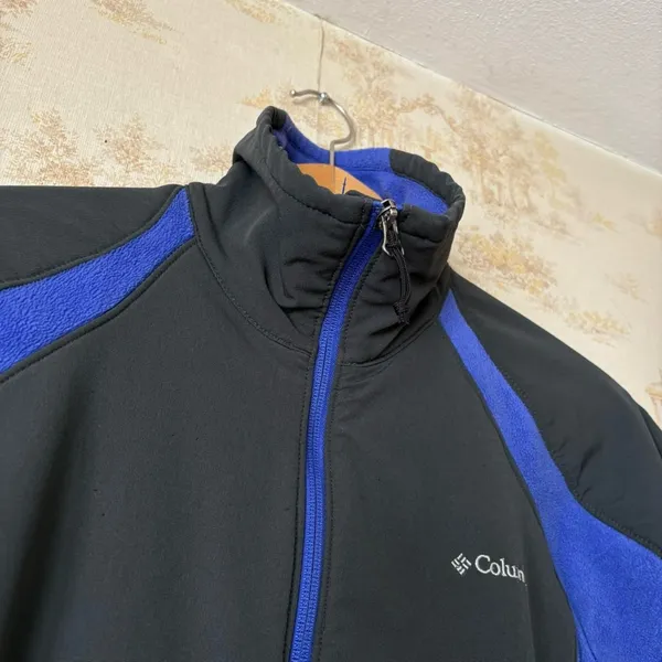 Y2k Columbia Sportswear black blue full zip fleece jacket gorpcore outdoor L - Image 8