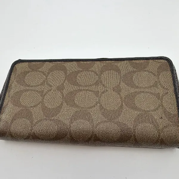 Coach Long Zip Around Wallet Brown Signature C Canvas - Image 4