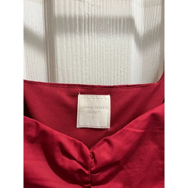Grand Street Shantelle Romper Burgundy Size Large Classy Cotton - Image 5