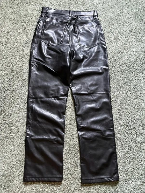 Abercrombie&Fitch The ‘90s Straight Ultra High Rise Faux Leather Pants NWT 30/10 - Image 11