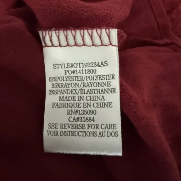 Altard State Long Sleeve Burgundy Waffle‎ Knit Top Size Large - Image 7