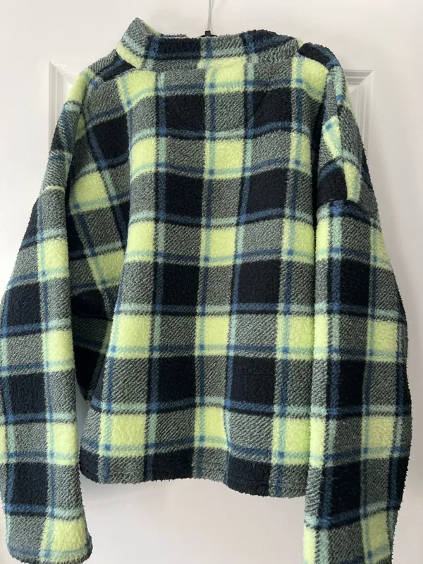 American Eagle Quarter-Zip Sherpa Plaid - Image 2