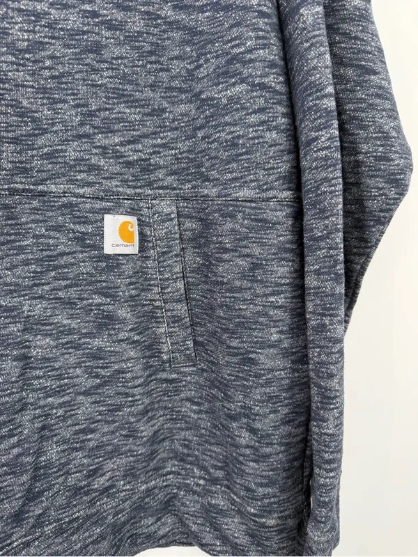 Carhartt Newberry French Terry Hoodie Womens L Navy Relaxed Fit Pullover - Image 6