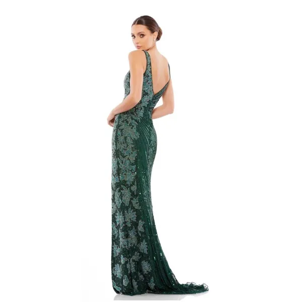 NWT Mac Duggal‎ 5473 Emerald Beaded Floral Sequin Gown Sz 10 $598 - Image 2