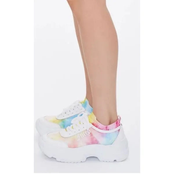 Chic Juicy Couture Multicolor Watercolor Low-Top Sneakers Size 7‎ Sweet - Image 2