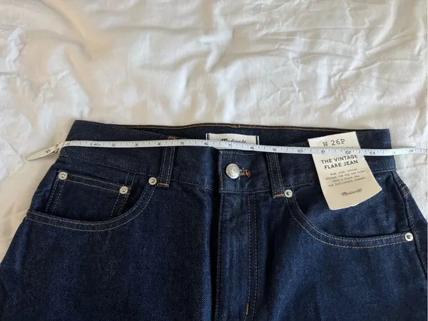 Madewell Women’s The Vintage Flare Jean NWT US 26 Petite Dark Wash Cotton - Image 6
