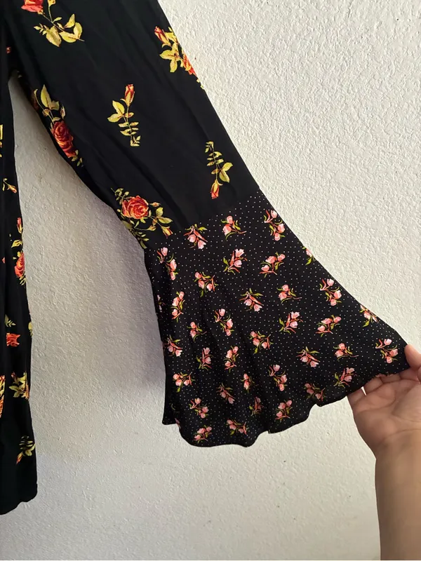 🆕Free People Tate Floral-Print Tunic Dress Black Combo XL🆕 - Image 8