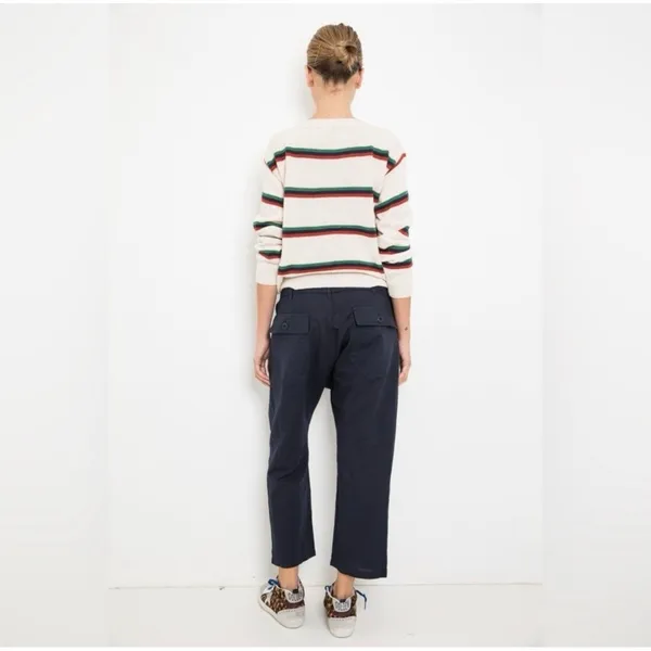 THE GREAT Convertible Cropped Trouser Pants Sz 3 Linen Cotton Utility Tie Waist - Image 3