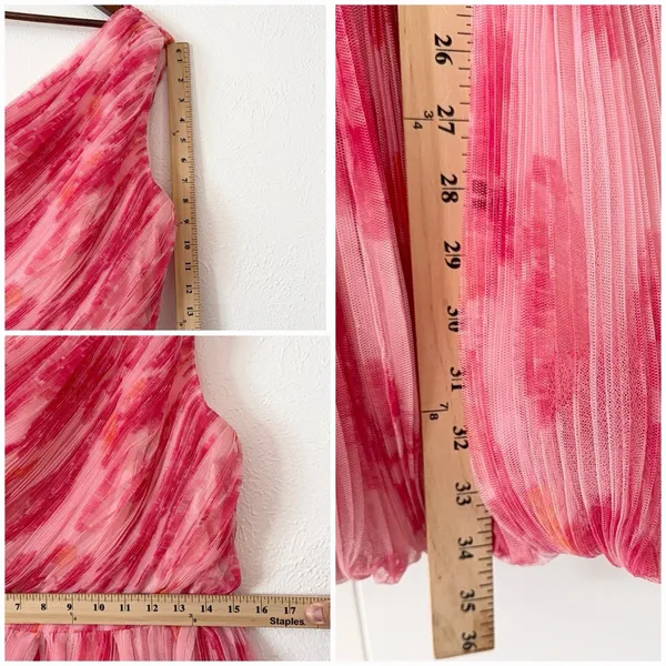 Hutch Anthropologie One Shoulder Bubble Hem Dress 4 Pink Tulle Party Barbiecore - Image 8