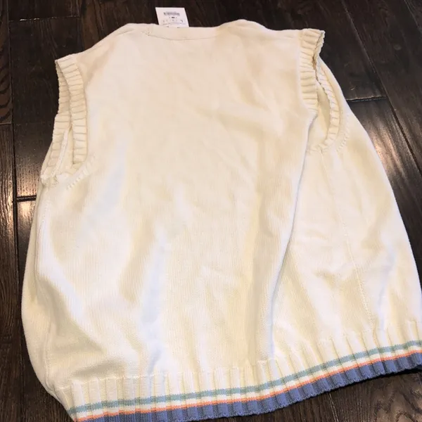 Zara knit preppy button down sweater cardigan sleeveless size large new with tag - Image 7