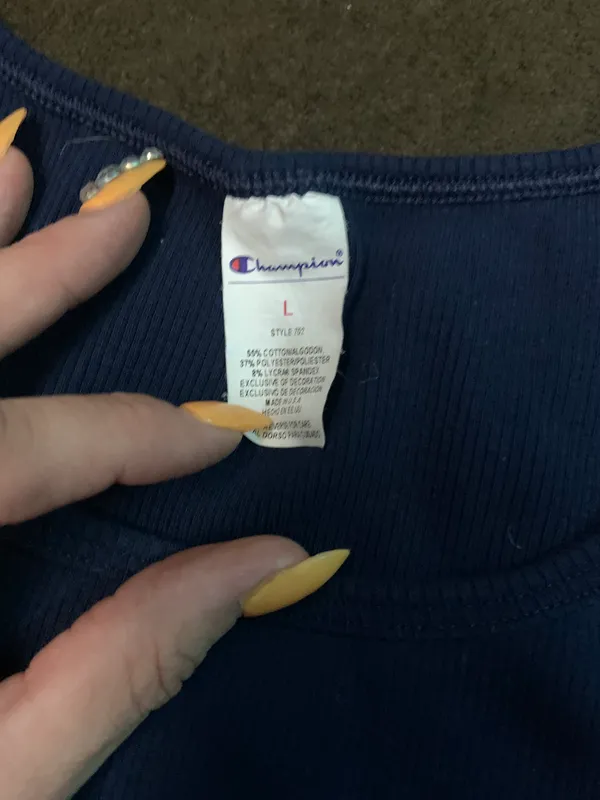 Champion L Blue Ribbed Sports Top - Image 3