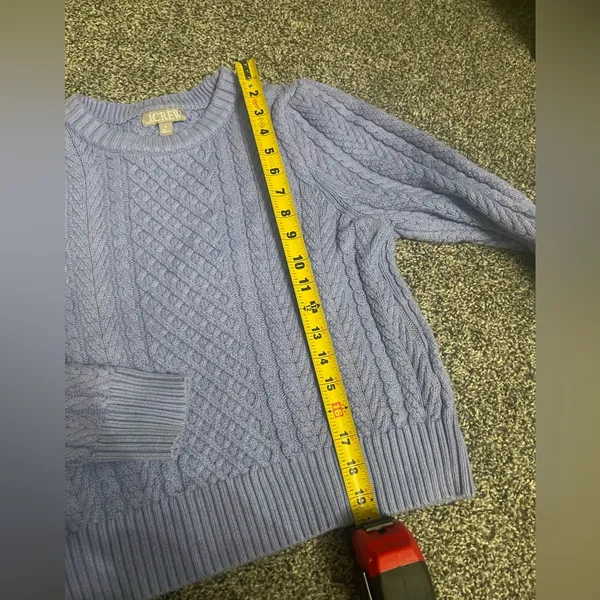 J. Crew Purple Cable Knit Long Sleeve Pullover Sweater M - Image 6