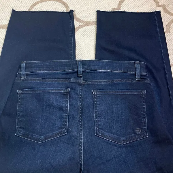 Fidelity Denim Malibu High wide crop raw hem Venetian Blue Jeans, size 31 - Image 12